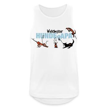 hundepapa - Männer Tank Top atmungsaktiv - Weiß - Vorne - Nick (188cm)