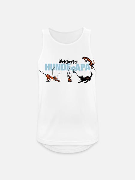 hundepapa - Männer Tank Top atmungsaktiv - Weiß
