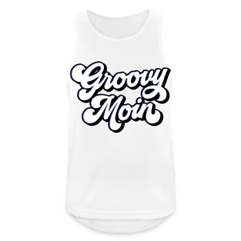Groovy Moin | Farben änderbar - Männer Tank Top atmungsaktiv - Weiß - Vorne - Nick (188cm)