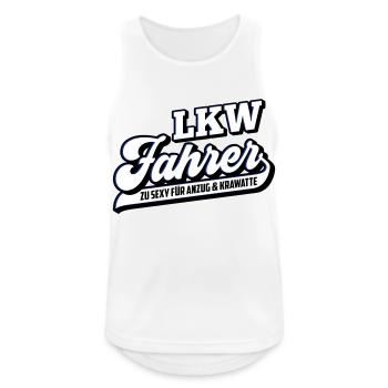 Farbe änderbar | Sexy Trucker LKW Fahrer Fernfahre - Männer Tank Top atmungsaktiv - Weiß - Vorne - Nick (188cm)