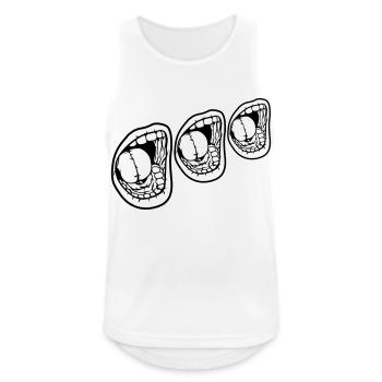 3 Schreiende singende offene Münder - Männer Tank Top atmungsaktiv - Weiß - Vorne - Nick (188cm)