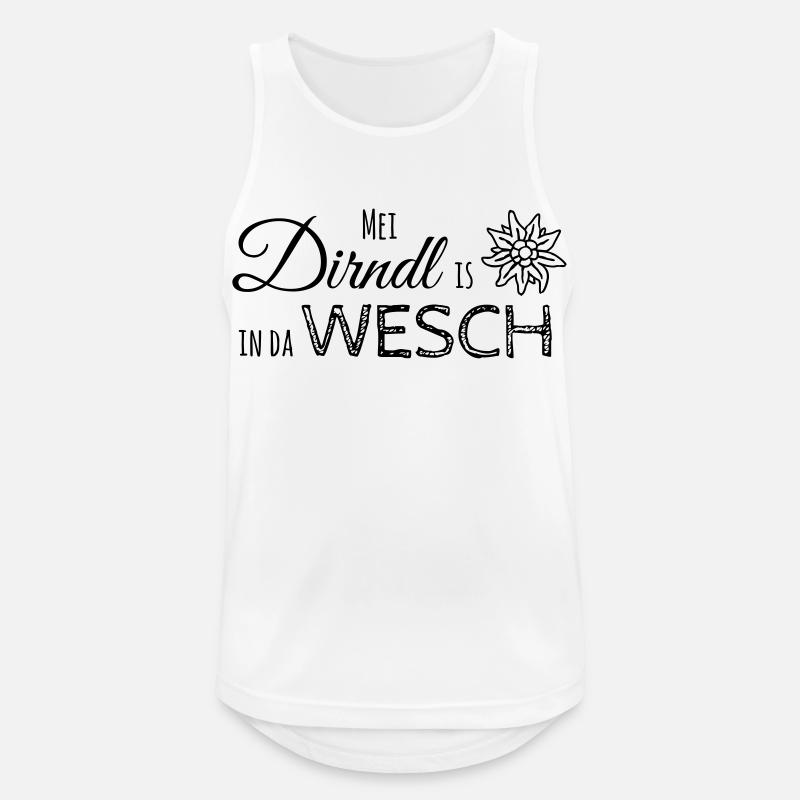 Mei Dirndl is in da Wesch - Männer Tank Top atmungsaktiv - Weiß