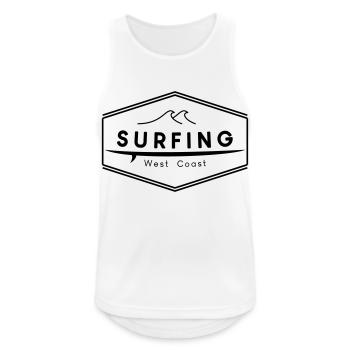Surfing West Coast logo - Men's Breathable Tank Top - white - Front - Nick (188cm)