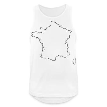 Map of France - Débardeur respirant Homme - blanc - Devant - Nick (188cm)