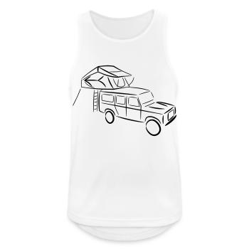 Defender mit Dachzelt, Dachzelt, Dachzeltnomaden - Männer Tank Top atmungsaktiv - Weiß - Vorne - Nick (188cm)
