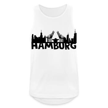 toits de Hambourg - Débardeur respirant Homme - blanc - Devant - Nick (188cm)
