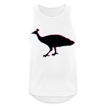 3d oiseau silhouette contour ombre paon faisan plume - Débardeur respirant Homme - blanc - Devant - Nick (188cm)