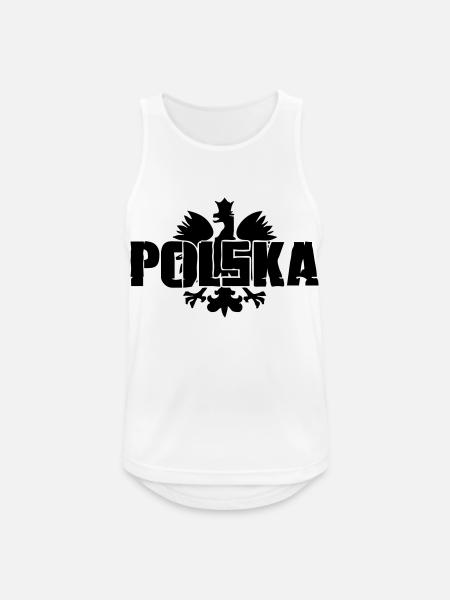 polska - Männer Tank Top atmungsaktiv - Weiß