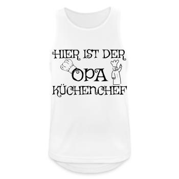Hier ist der Opa Küchenchef - Männer Tank Top atmungsaktiv - Weiß - Vorne - Nick (188cm)