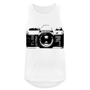 Retro Kamera - Männer Tank Top atmungsaktiv - Weiß - Vorne - Nick (188cm)