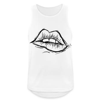 Sexy lips to fall in love with, gift idea - Men's Breathable Tank Top - white - Front - Nick (188cm)