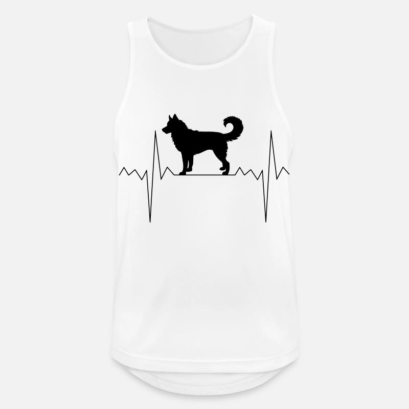 Herzschlag Herzfrequenz Husky - Männer Tank Top atmungsaktiv - Weiß
