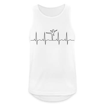 rythme cardiaque de danse - Débardeur respirant Homme - blanc - Devant - Nick (188cm)
