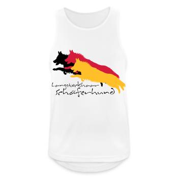 langstockhaar schäferhund - Männer Tank Top atmungsaktiv - Weiß - Vorne - Nick (188cm)