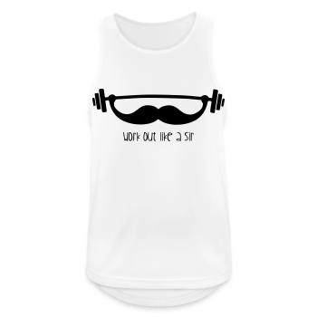 Workout like a Sir - Männer Tank Top atmungsaktiv - Weiß - Vorne - Nick (188cm)