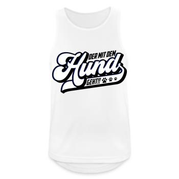 Der mit dem Hund geht | Farbe änderbar - Männer Tank Top atmungsaktiv - Weiß - Vorne - Nick (188cm)