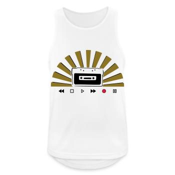 Kassette - Männer Tank Top atmungsaktiv - Weiß - Vorne - Nick (188cm)