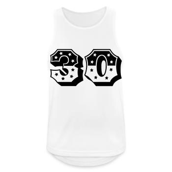Zahl 30 - 30. Geburtstag - 30er Jahre Retro - Männer Tank Top atmungsaktiv - Weiß - Vorne - Nick (188cm)
