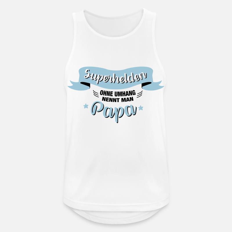 Superheld Papa - Männer Tank Top atmungsaktiv - Weiß