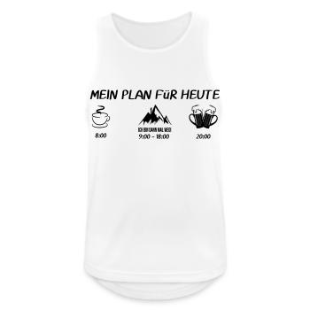 MEIN PLAN FüR HEUTE berg ich bin dann mal weg - Männer Tank Top atmungsaktiv - Weiß - Vorne - Nick (188cm)