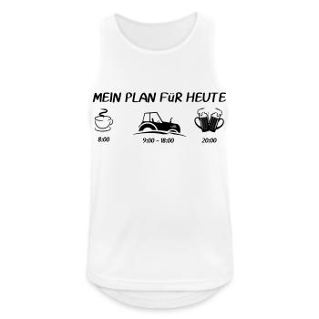 MEIN PLAN Für HEUTE Traktor Landwirt - Männer Tank Top atmungsaktiv - Weiß - Vorne - Nick (188cm)