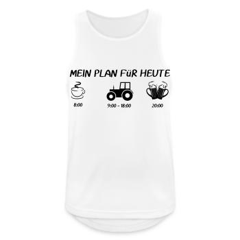 MEIN PLAN FüR HEUTE traktor Landwirt - Männer Tank Top atmungsaktiv - Weiß - Vorne - Nick (188cm)