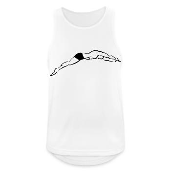Logo plongeon nageur stylisé - Débardeur respirant Homme - blanc - Devant - Nick (188cm)