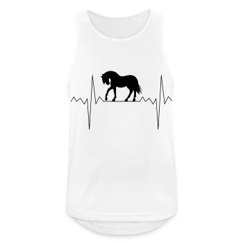 Herzschlag Herzfrequenz Pferde - Männer Tank Top atmungsaktiv - Weiß - Vorne - Nick (188cm)