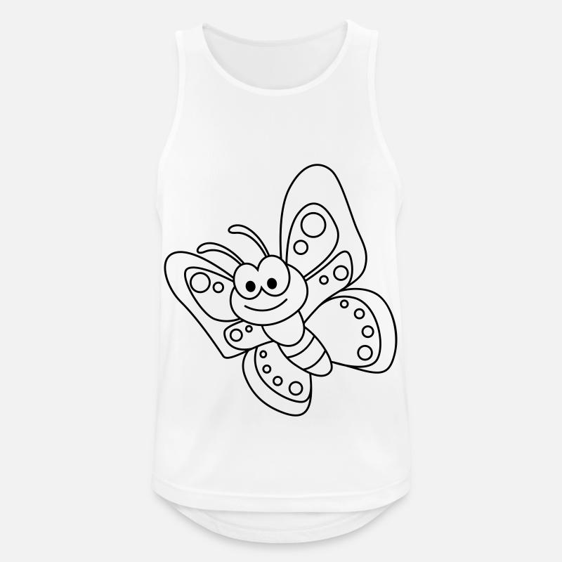 Schmetterling Comic Tier - Männer Tank Top atmungsaktiv - Weiß