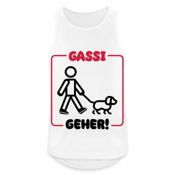 Gassi Gehen Hund - Männer Tank Top atmungsaktiv - Weiß - Vorne - Nick (188cm)