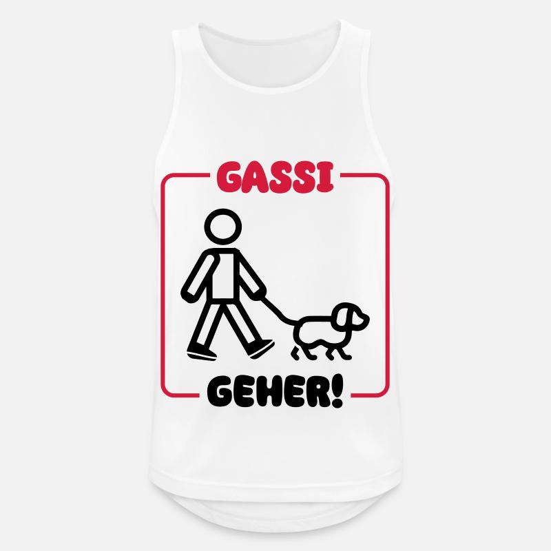 Gassi Gehen Hund - Männer Tank Top atmungsaktiv - Weiß
