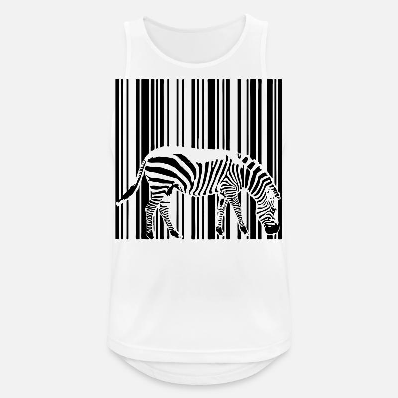 Barcode Zebra - Männer Tank Top atmungsaktiv - Weiß