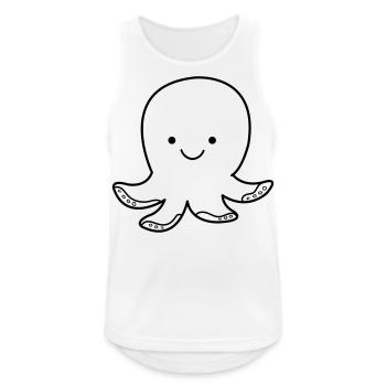 Octopus Smile - Men's Breathable Tank Top - white - Front - Nick (188cm)