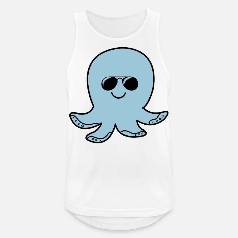 Octopus Cool - Men's Breathable Tank Top - white