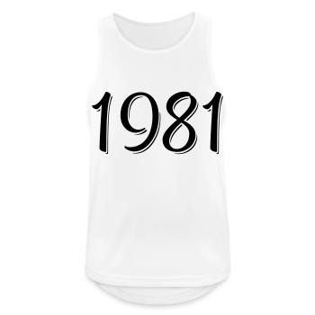Année de naissance 1981 Anniversaire - Débardeur respirant Homme - blanc - Devant - Nick (188cm)
