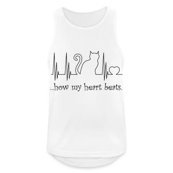 Katzenfreund Herzschlag - Männer Tank Top atmungsaktiv - Weiß - Vorne - Nick (188cm)
