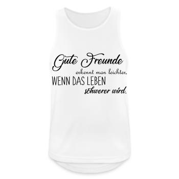 Gute Freunde erkennt man Freundschaft Geschenk - Männer Tank Top atmungsaktiv - Weiß - Vorne - Nick (188cm)