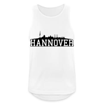 Hannover // Skyline // Silhouette // Skylineshirt - Männer Tank Top atmungsaktiv - Weiß - Vorne - Nick (188cm)
