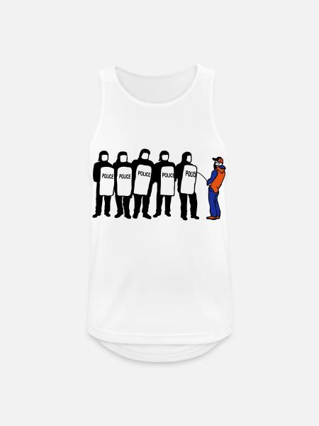 police ? - Männer Tank Top atmungsaktiv - Weiß