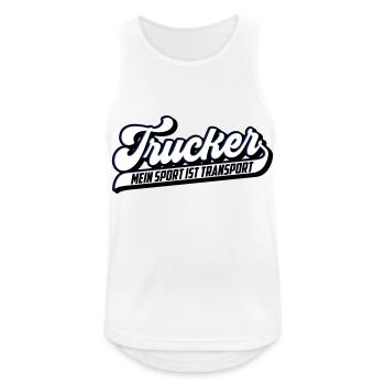 Trucker Mein Sport ist Transport | Farben änderbar - Männer Tank Top atmungsaktiv - Weiß - Vorne - Nick (188cm)