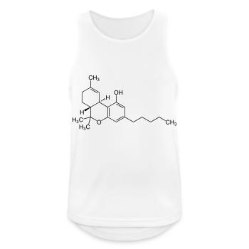 THC, Cannabis - Männer Tank Top atmungsaktiv - Weiß - Vorne - Nick (188cm)