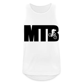 MTB - Männer Tank Top atmungsaktiv - Weiß - Vorne - Nick (188cm)