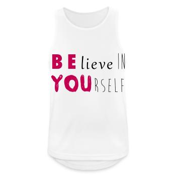 Be you - Männer Tank Top atmungsaktiv - Weiß - Vorne - Nick (188cm)