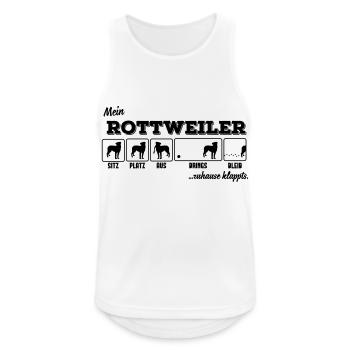 Mein Rottweiler - zuhause klappts - Männer Tank Top atmungsaktiv - Weiß - Vorne - Nick (188cm)