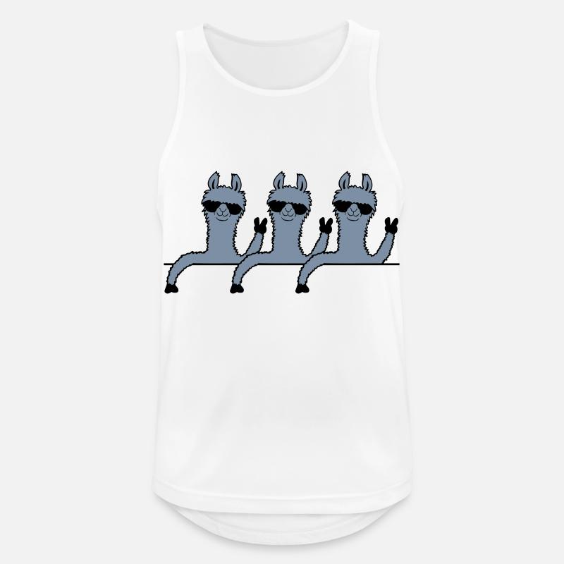 Team Comic Lamas - Männer Tank Top atmungsaktiv - Weiß
