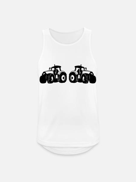 Traktor - Männer Tank Top atmungsaktiv - Weiß