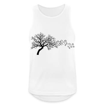 Herbstblätter wind baum - Männer Tank Top atmungsaktiv - Weiß - Vorne - Nick (188cm)