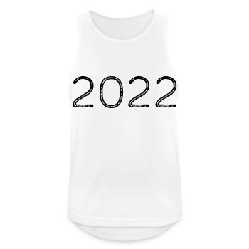 2022 - Jahr - Geschenkidee - Männer Tank Top atmungsaktiv - Weiß - Vorne - Nick (188cm)