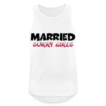 Married - sorry girls - Männer Tank Top atmungsaktiv - Weiß - Vorne - Nick (188cm)