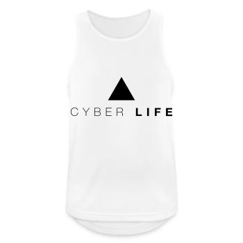 CYBERLIFE Triangle - Männer Tank Top atmungsaktiv - Weiß - Vorne - Nick (188cm)